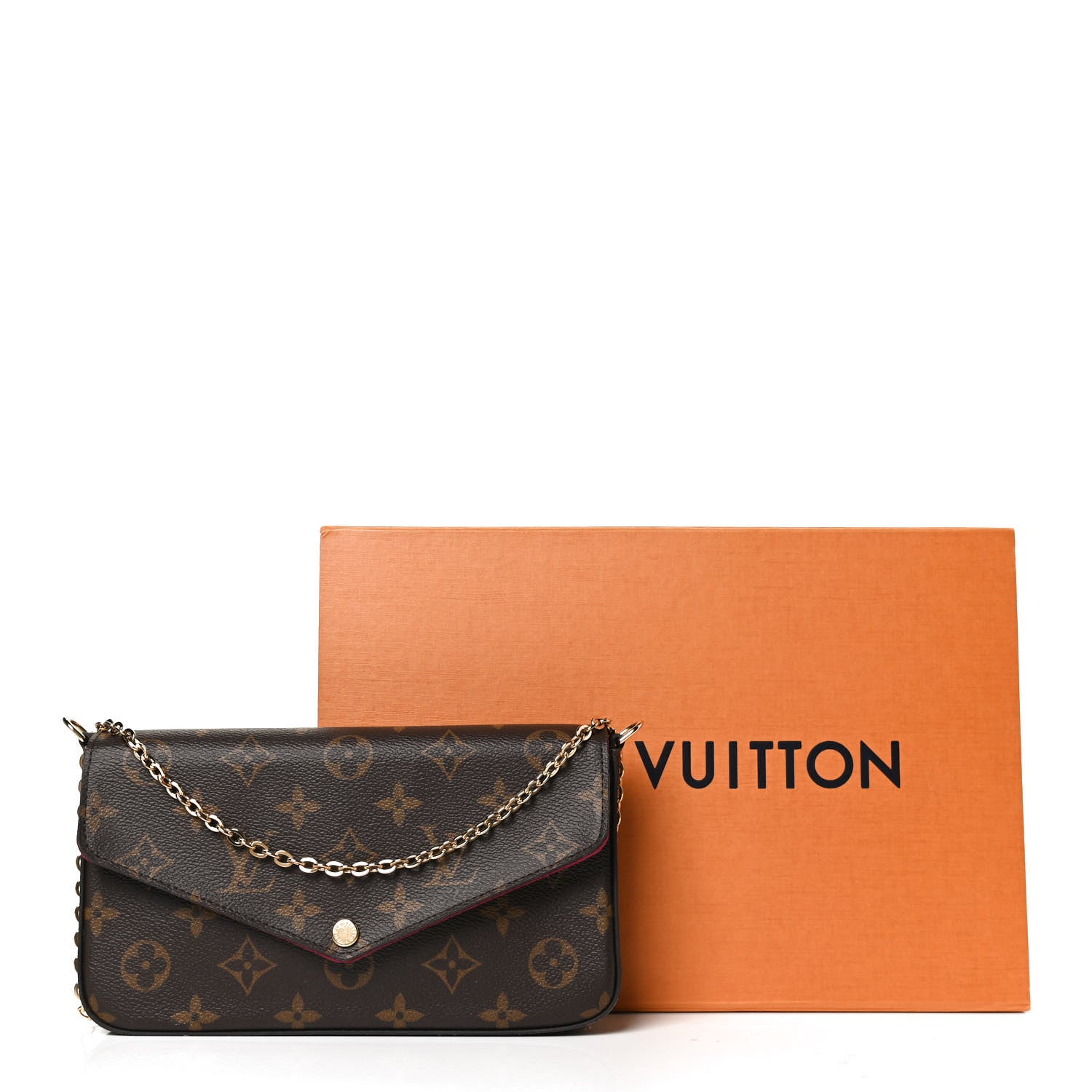 Louis Vuitton Monogram Pochette Felicie Chain Wallet Fuchsia 14 of 14
