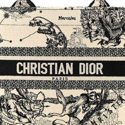 Christian Dior Canvas Embroidered Small Zodiac Toile De Jouy Book Tote Latte 8 of 9