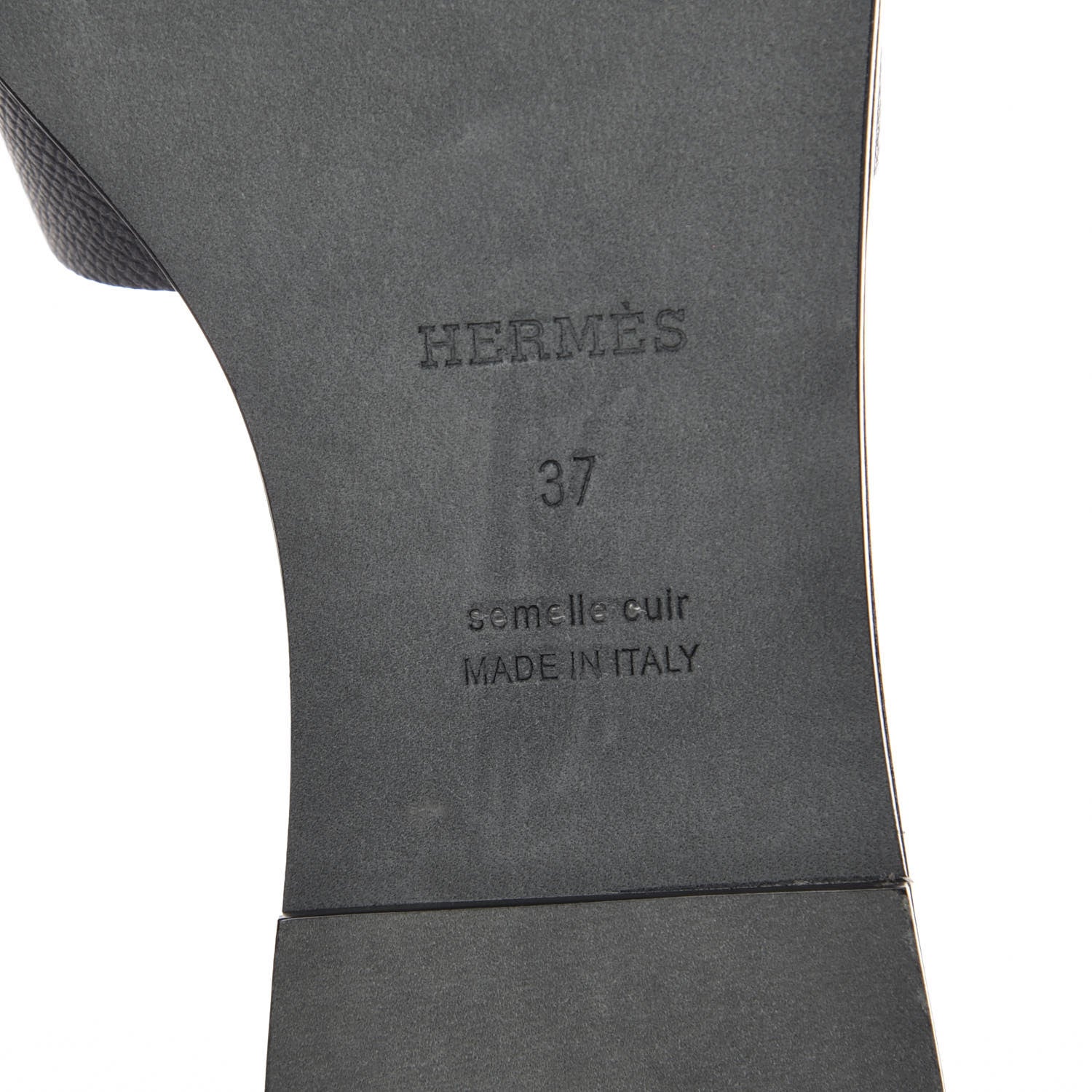 Hermes Epsom Santorini Sandals 37 Black 6 of 9