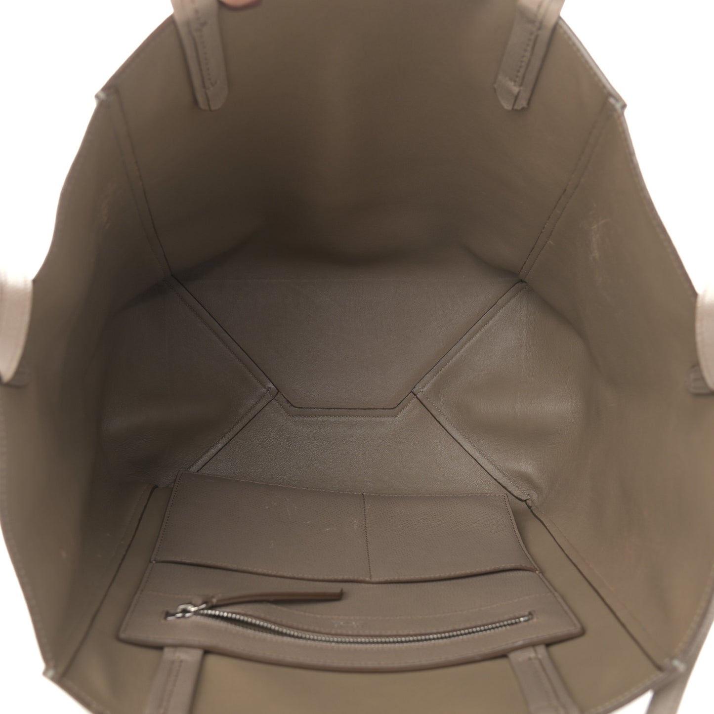 Grained Calfskin Small Horizontal Cabas Phantom Taupe