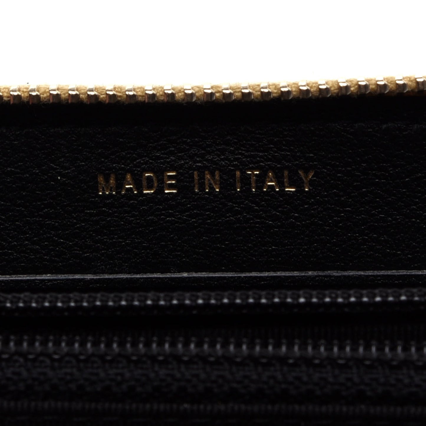 Metallic Calfskin Crocodile Embossed Small Zip Wallet Gold