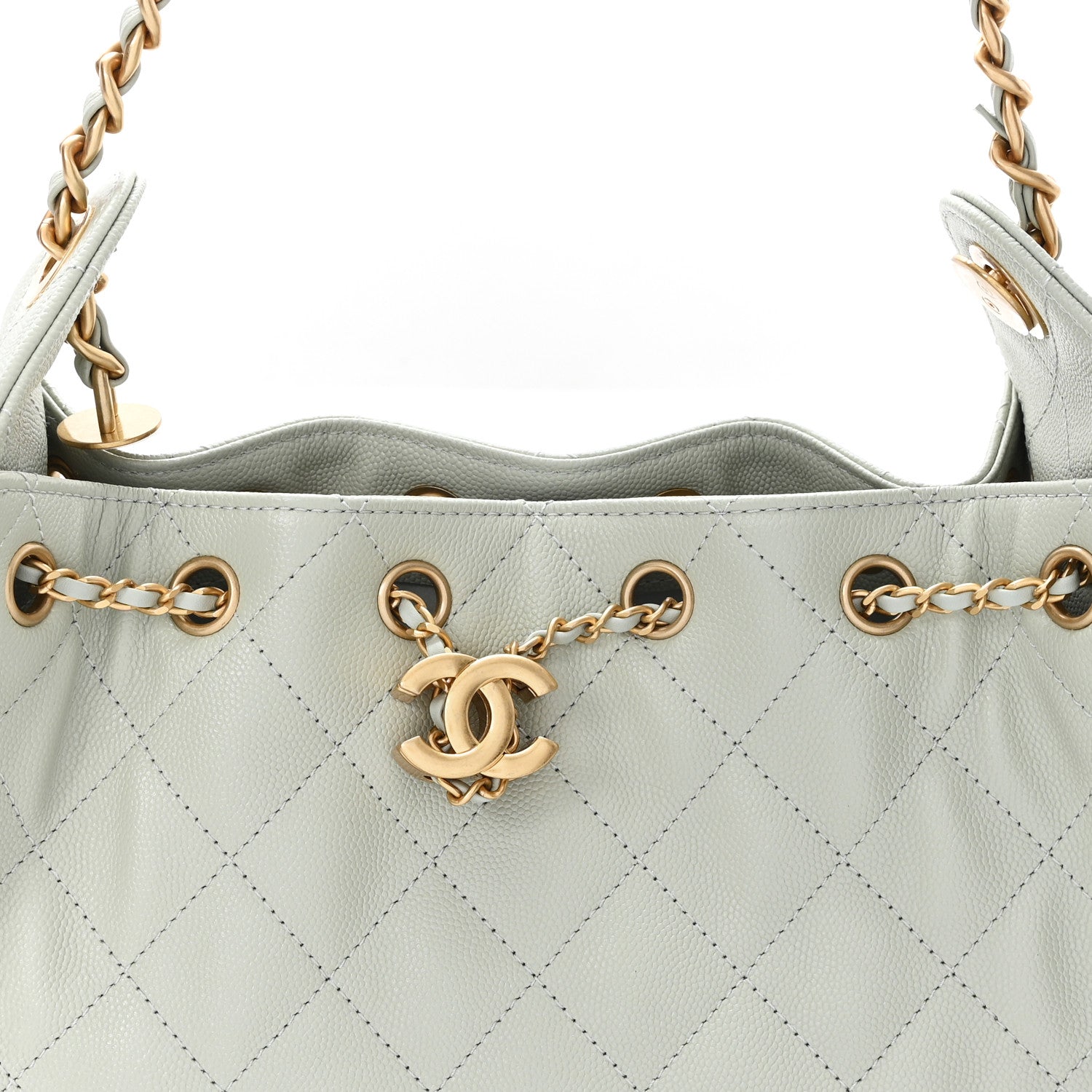 Chanel Caviar Quilted Mini Chanel 25 Handbag Light Green 7 of 10