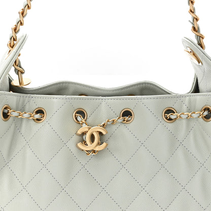 Chanel Caviar Quilted Mini Chanel 25 Handbag Light Green 7 of 10