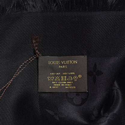 Louis Vuitton Silk Wool Monogram Shawl Black 3 of 4
