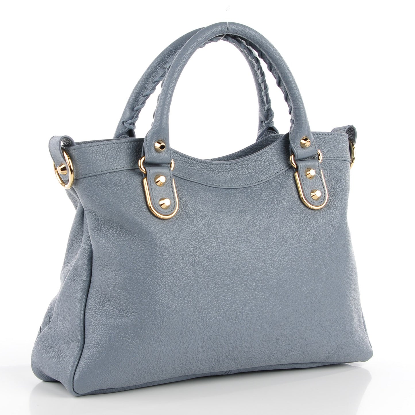 Chevre Gold Metallic Edge Hardware Town Bleu Acier