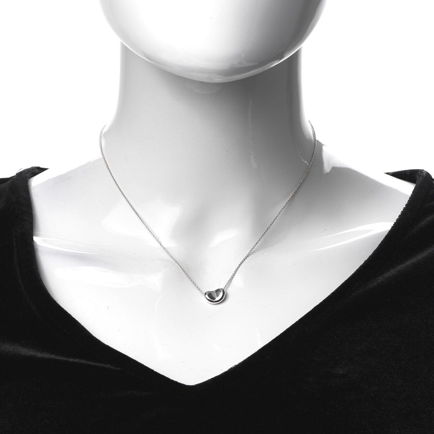 Sterling Silver 12mm Elsa Peretti Bean Pendant Necklace