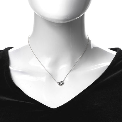 Tiffany Sterling Silver 12mm Elsa Peretti Bean Pendant Necklace 2 of 5