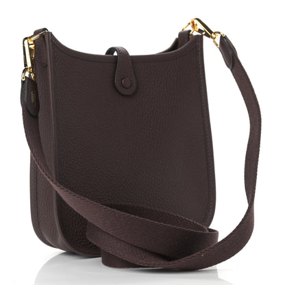 Hermes Taurillon Clemence Evelyne TPM Rouge Sellier 3 of 10