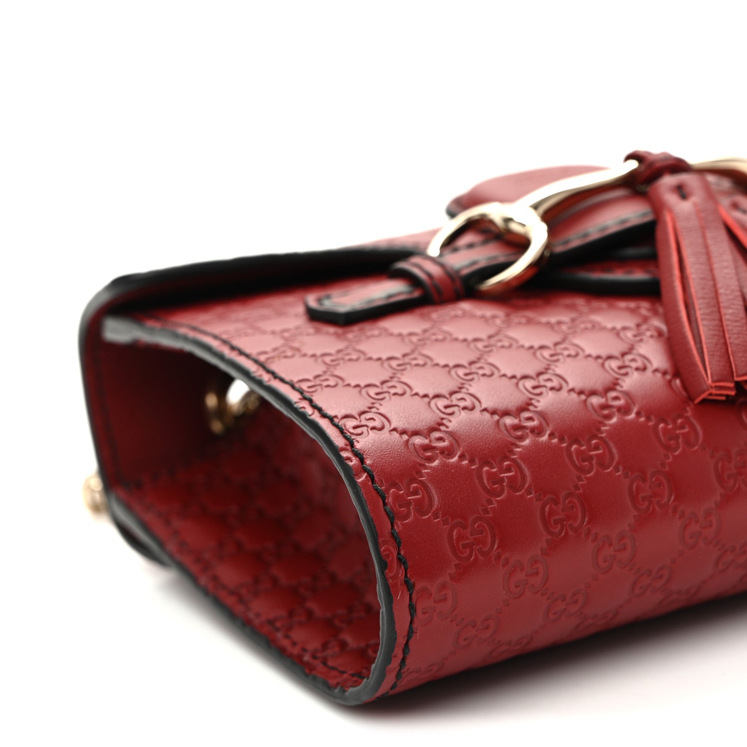 Gucci Soft Microguccissima Mini Emily Chain Shoulder Bag Rosso 9 of 10