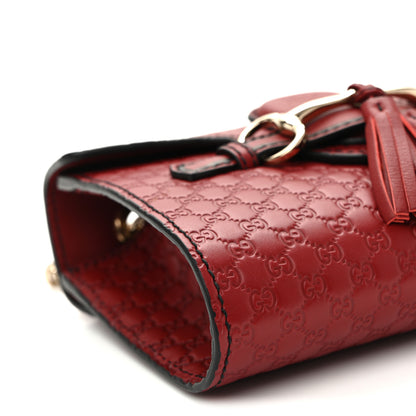Gucci Soft Microguccissima Mini Emily Chain Shoulder Bag Rosso 9 of 10