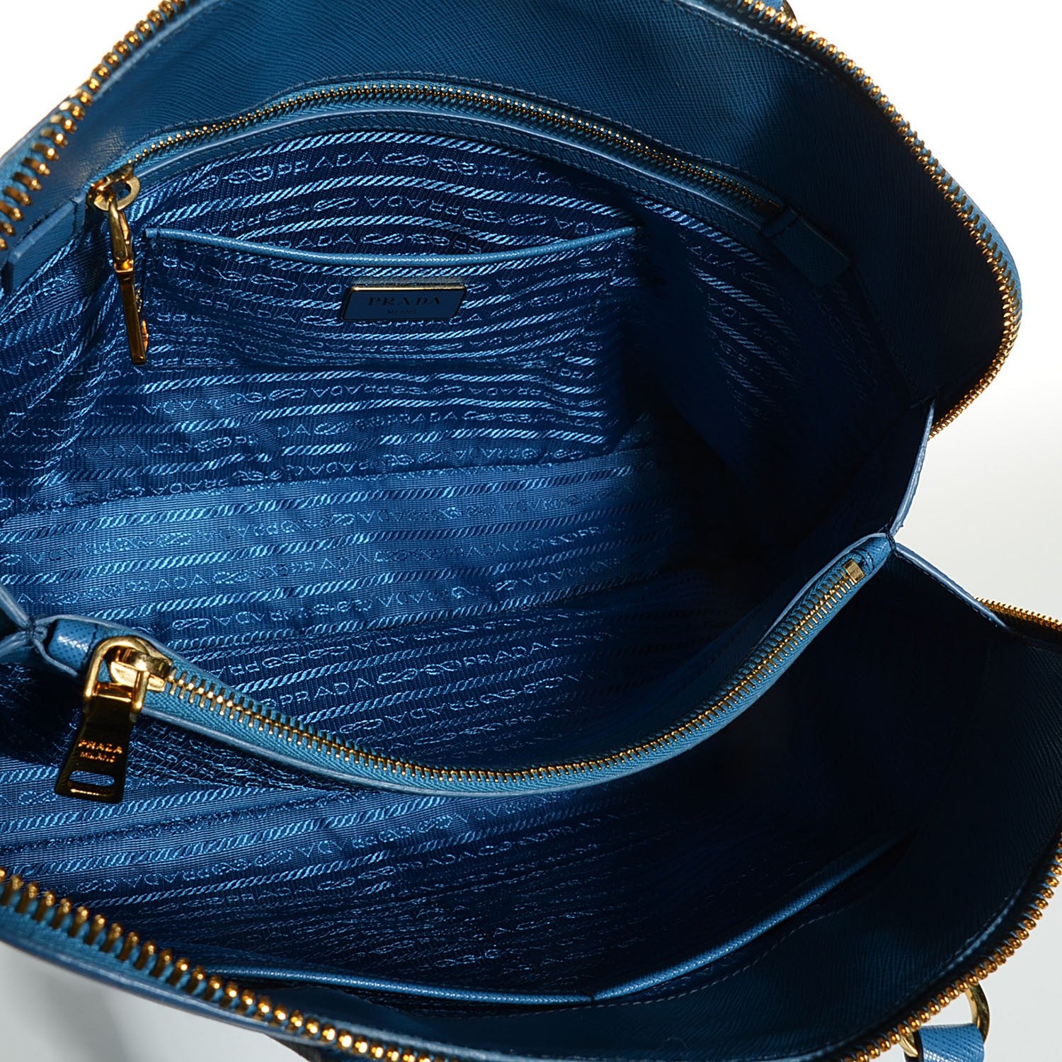 Prada Saffiano Lux Large Promenade Tote Cobalto 5 of 10