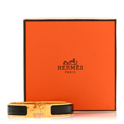 Hermes Enamel Narrow Clic Clac H Bracelet GM Black 5 of 5