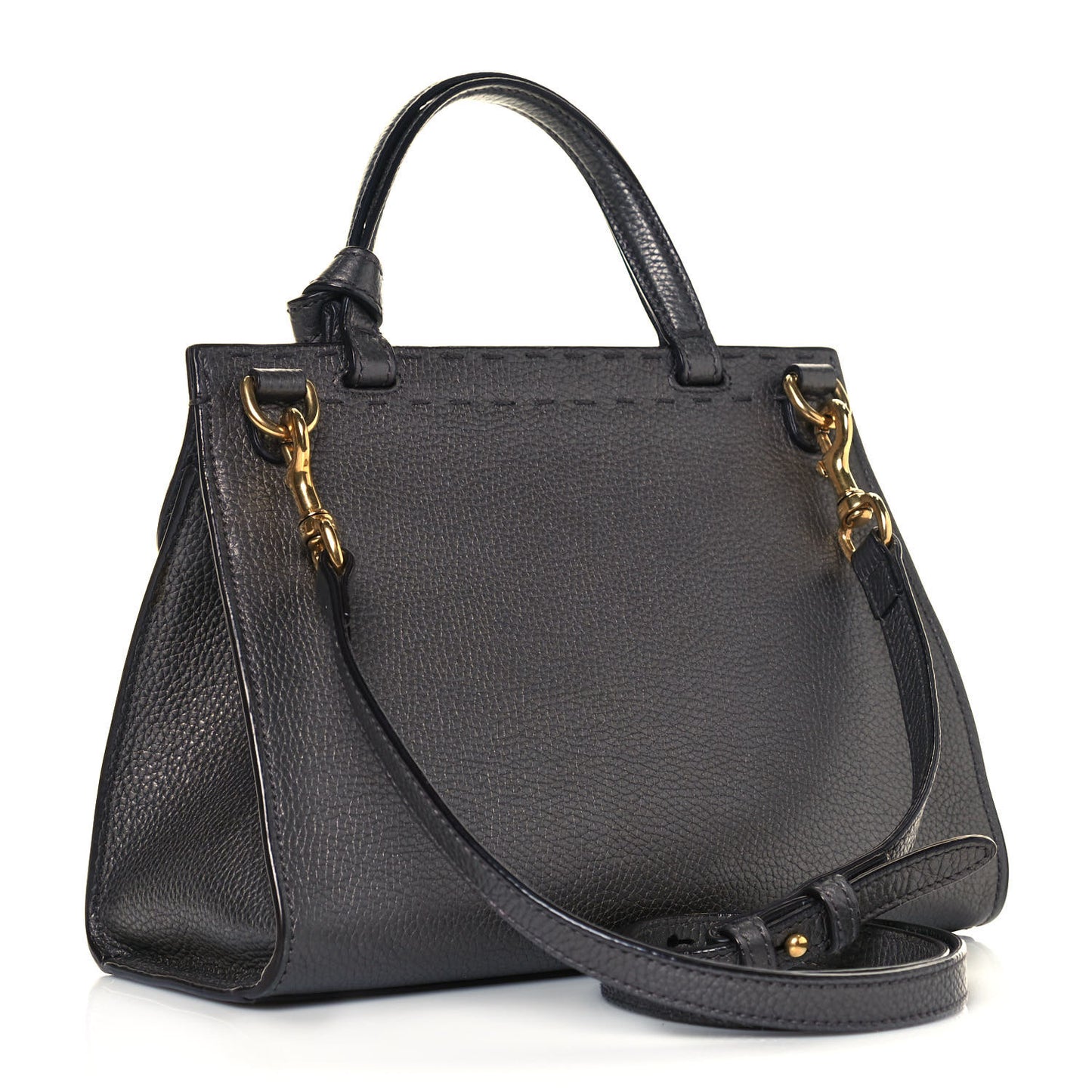 Calfskin Mini GG Marmont Top Handle Bag Pewter