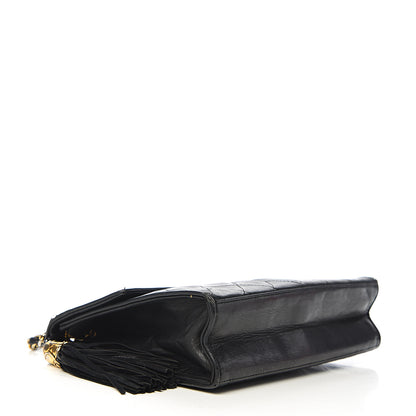 Chanel Lambskin Quilted CC Tassel Shoulder Flap Black 3 of 15