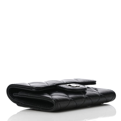 Chanel Lambskin Quilted Flap Card Holder Wallet Black 4 of 18