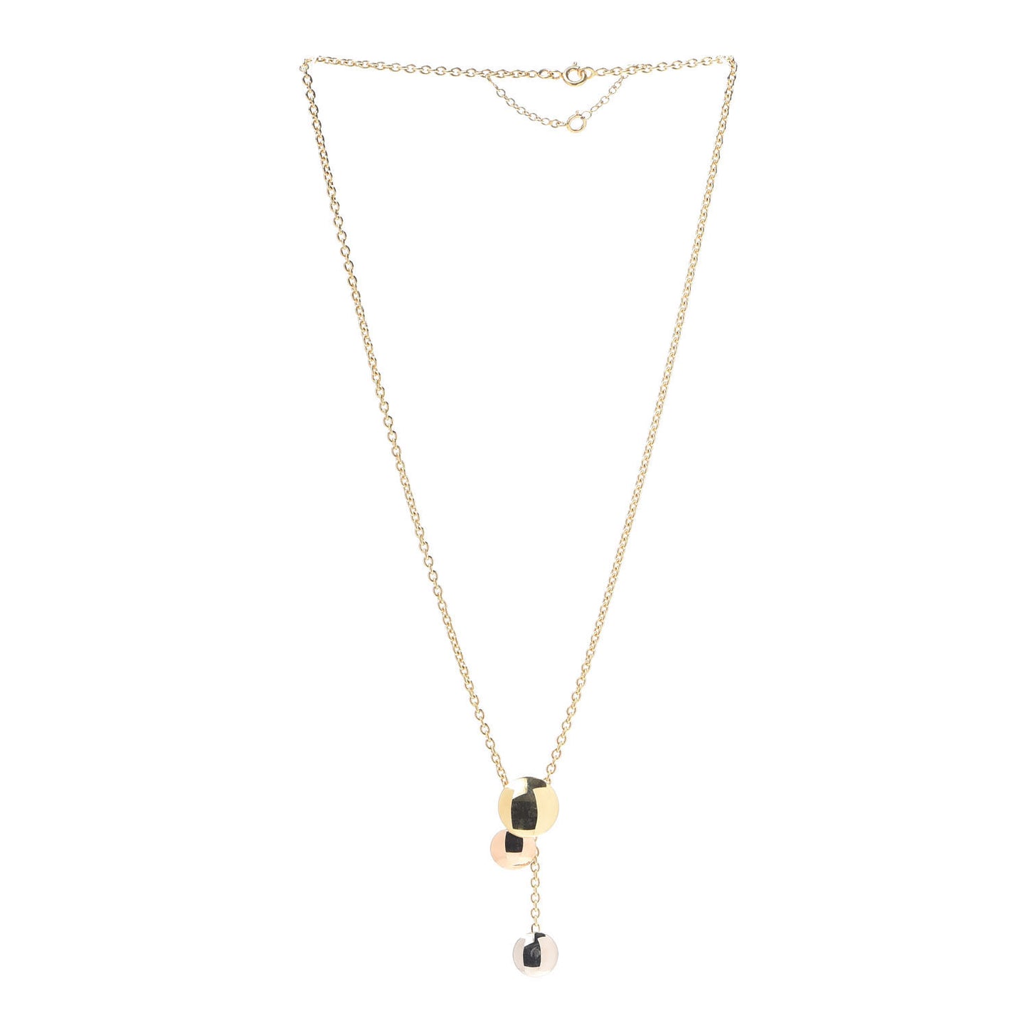 18K Pink Yellow White Gold Sweet Trinity Drop Necklace