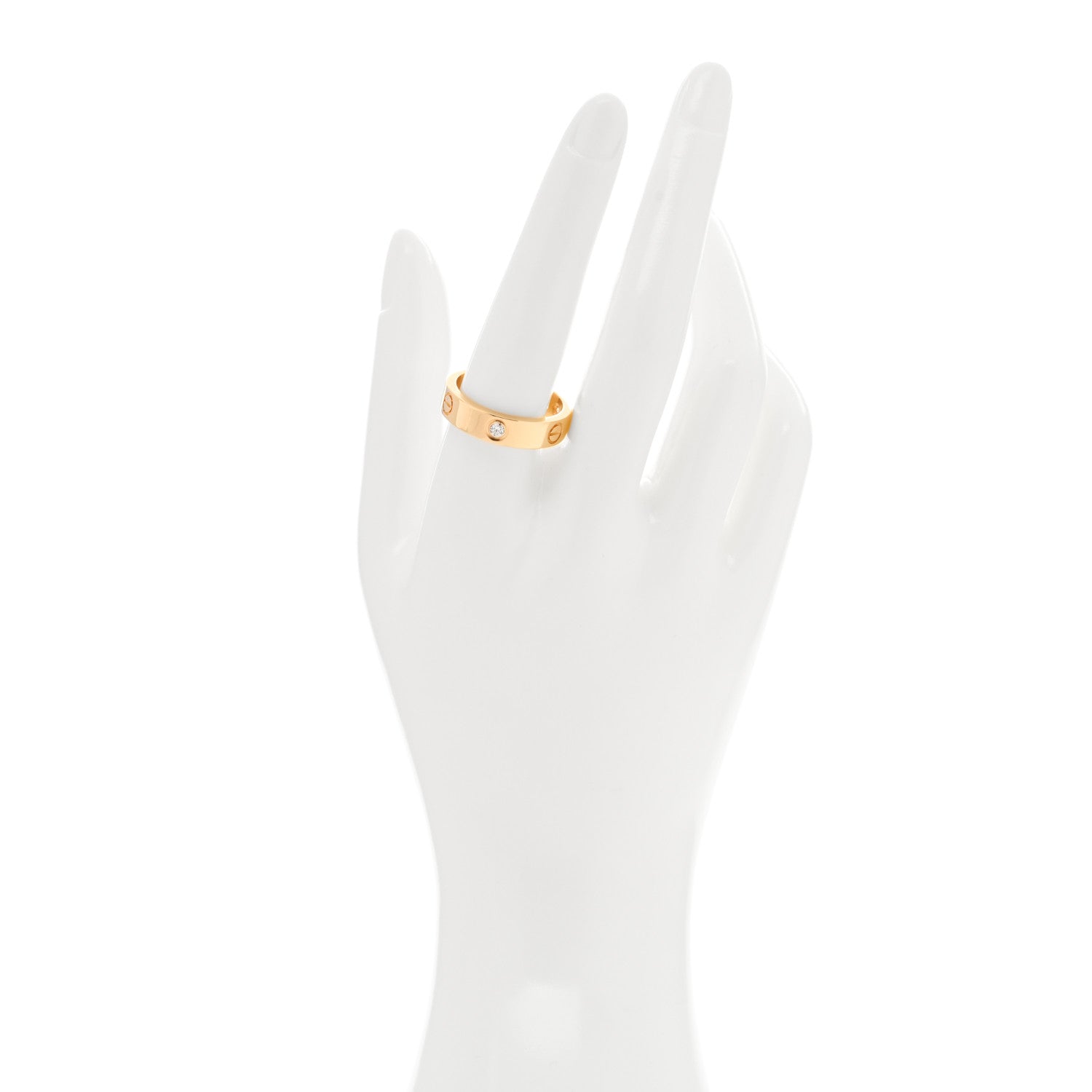 Cartier 18K Yellow Gold 3 Diamond 5.5mm LOVE Ring 62 10 2 of 4