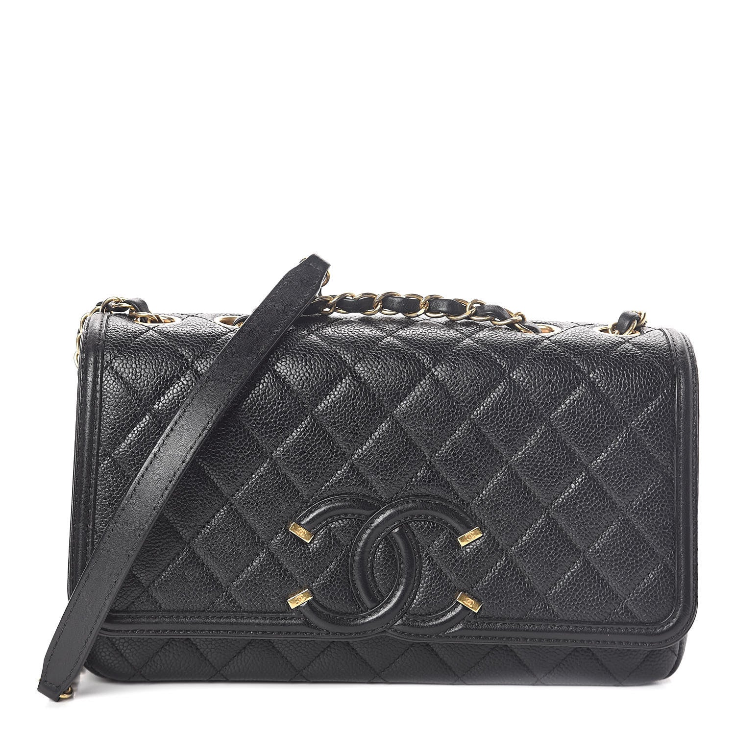 Chanel Caviar Quilted Medium CC Filigree Flap Black 1 of 10