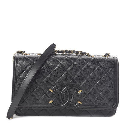Chanel Caviar Quilted Medium CC Filigree Flap Black 1 of 10