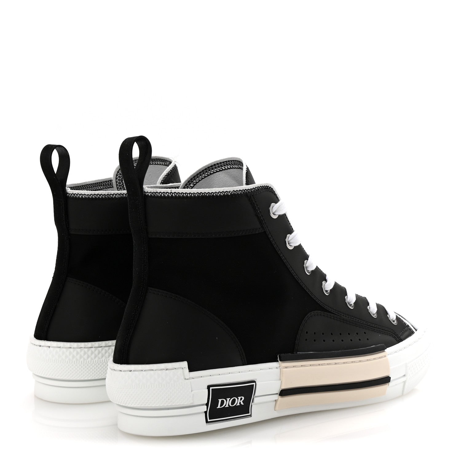 Christian Dior Oblique Kumo Mens B23 High Top Sneakers 43 Black Beige 5 of 10