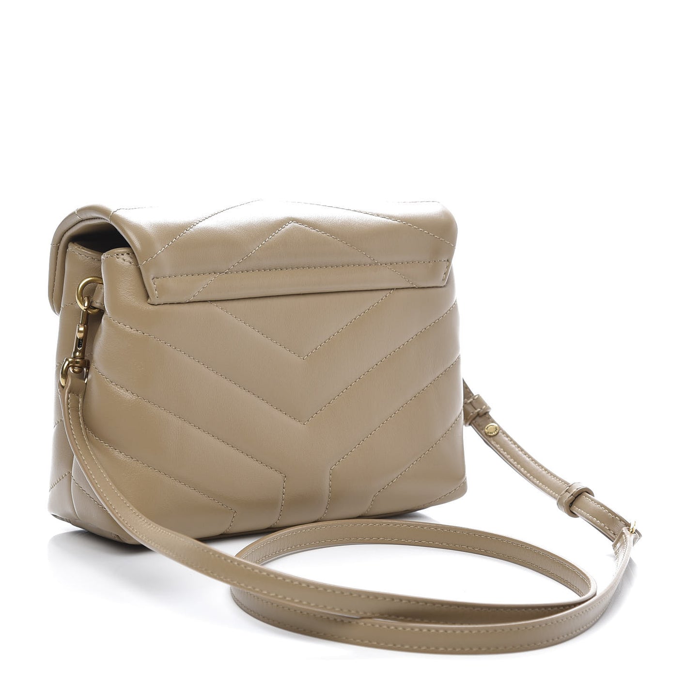 Calfskin Y Quilted Monogram Toy Loulou Crossbody Bag Latte