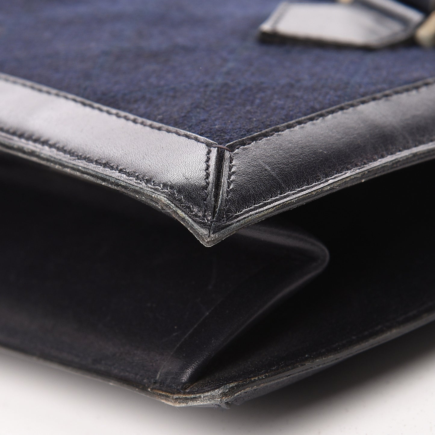 Lambskin Jersey Quilted Shoulder Bag Navy