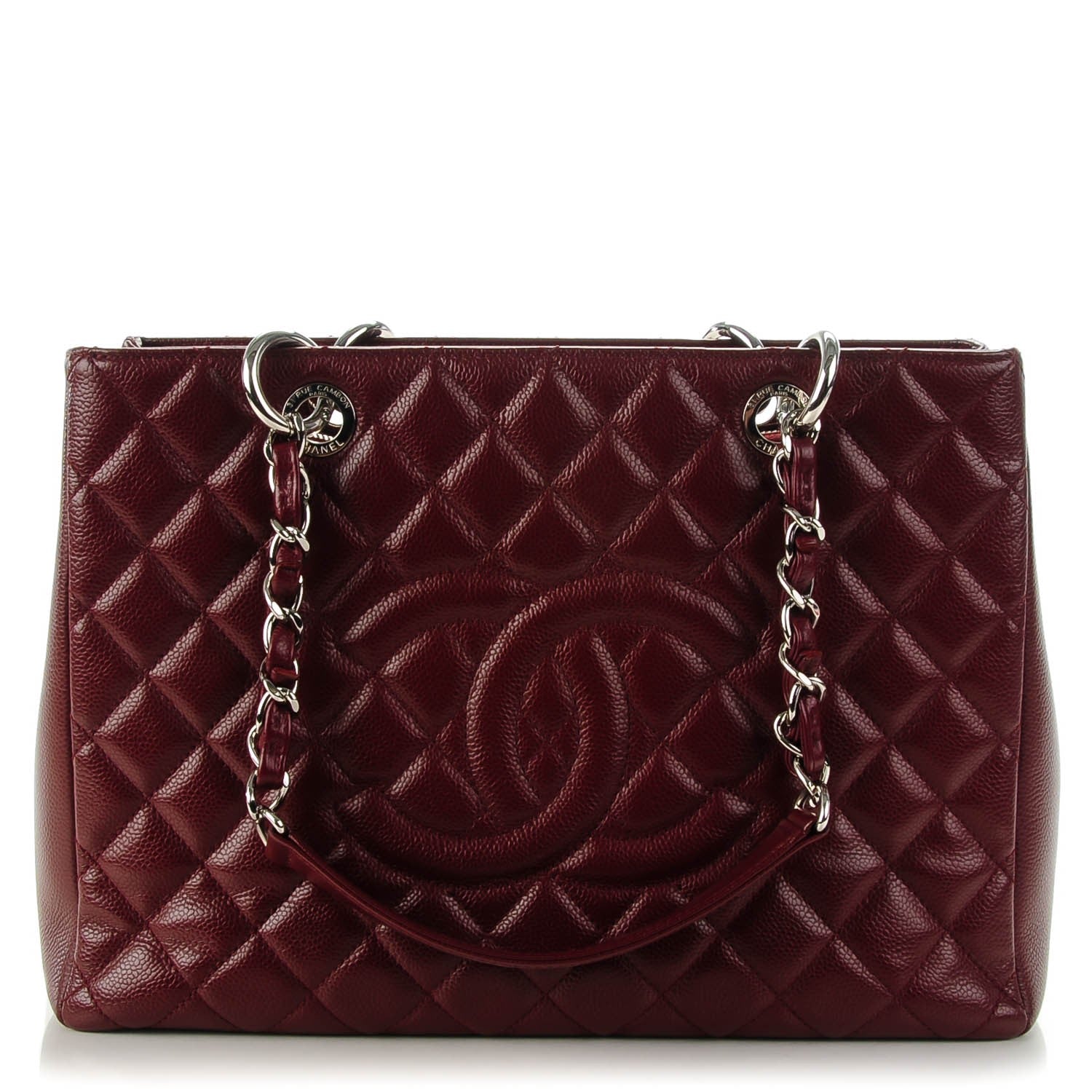 Chanel Caviar Quilted Grand Shopping Tote GST Burgundy 1 of 7