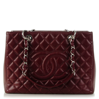 Chanel Caviar Quilted Grand Shopping Tote GST Burgundy 1 of 7