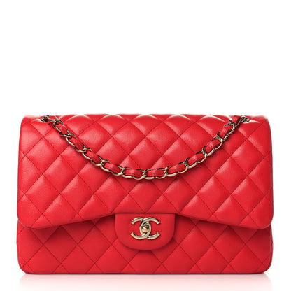 Chanel Caviar Quilted Jumbo Double Flap Red 1 of 9