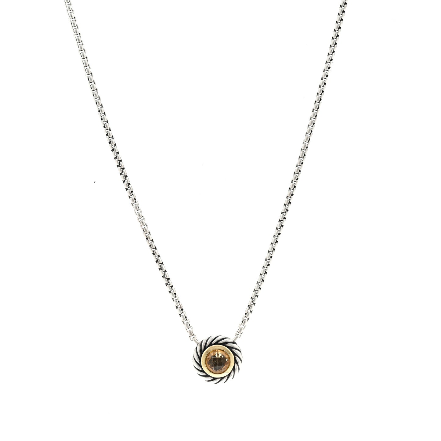 Sterling Silver 18K Yellow Gold Citrine Cookie Necklace