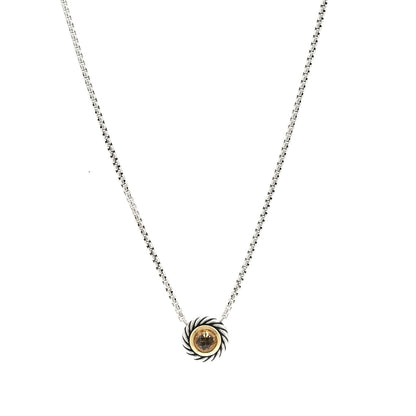David Yurman Sterling Silver 18K Yellow Gold Citrine Cookie Necklace 1 of 5