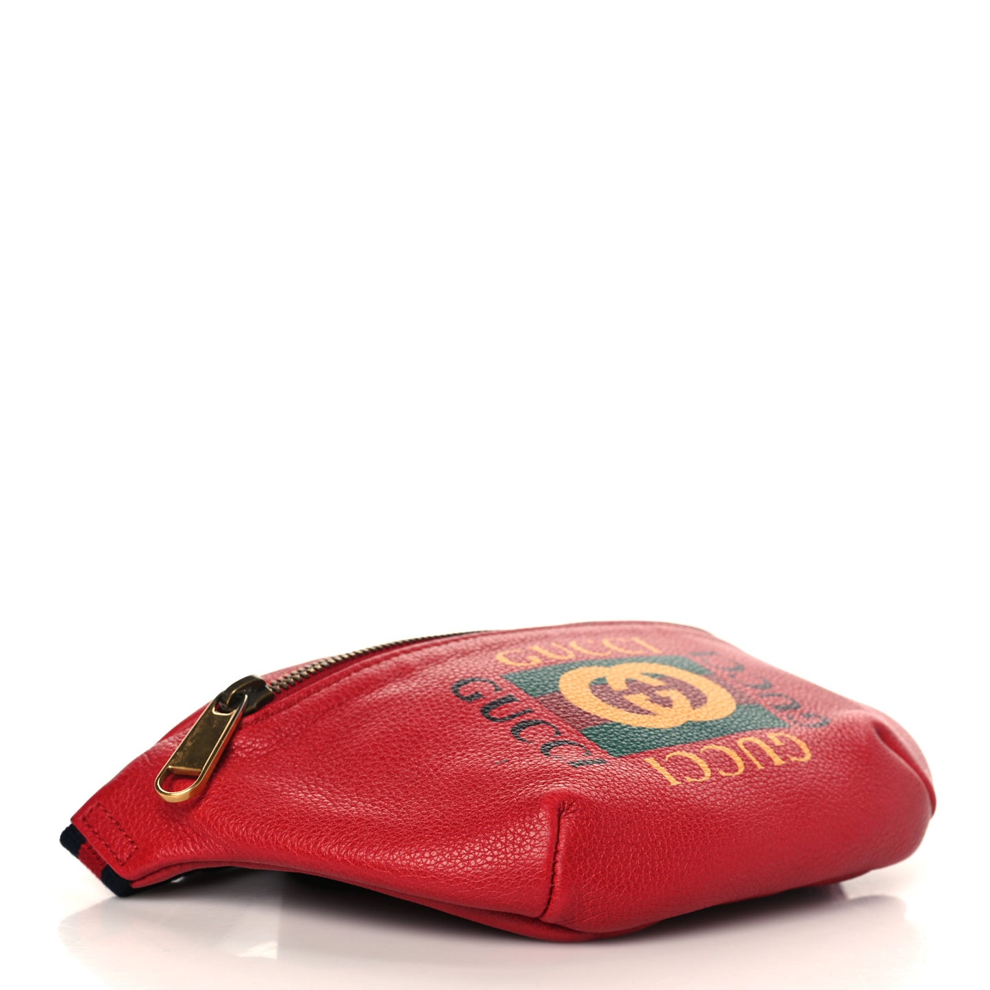 Grained Calfskin Small Logo Belt Bag Hibiscus Red