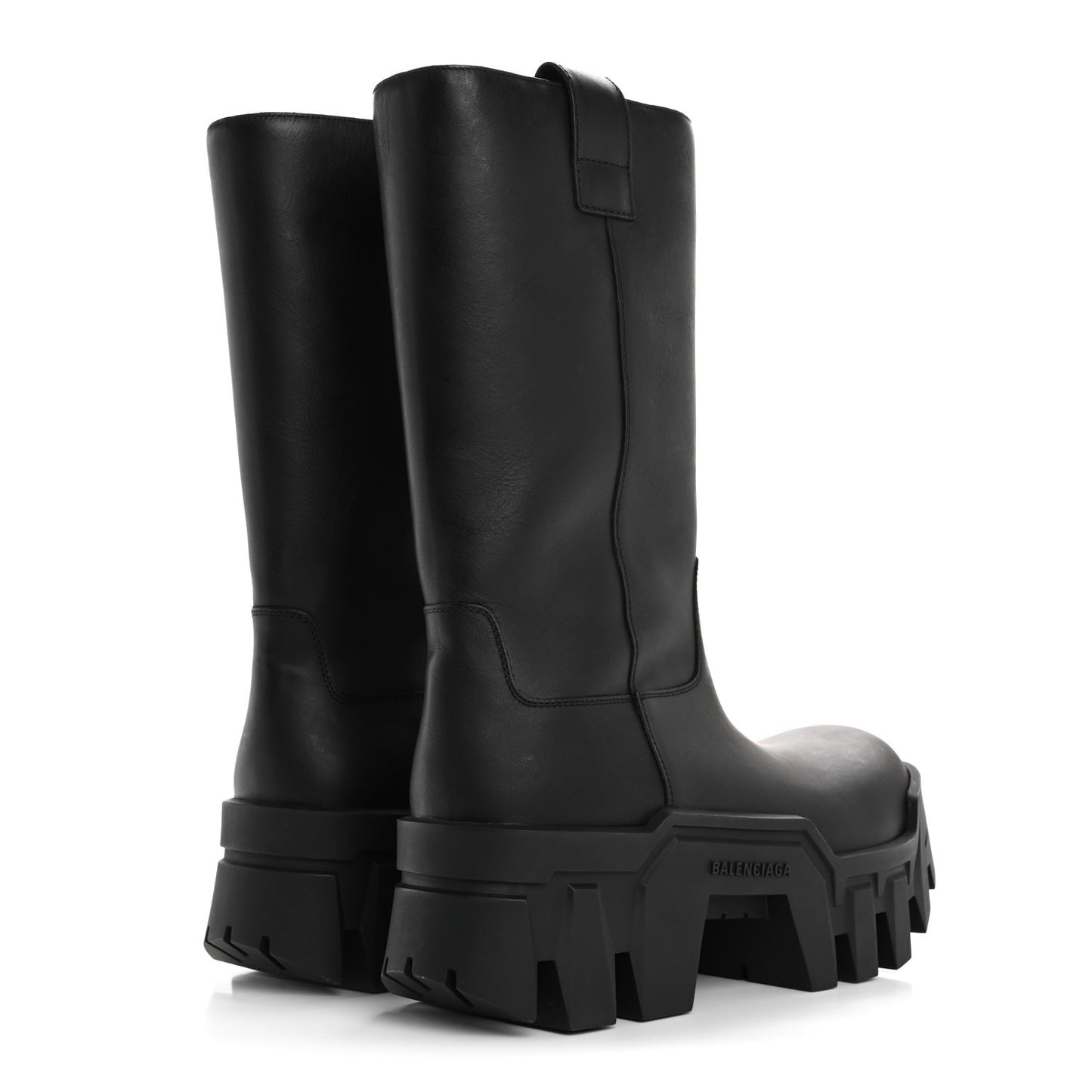 Vegetal Calfskin Bulldozer Boots 40 Black