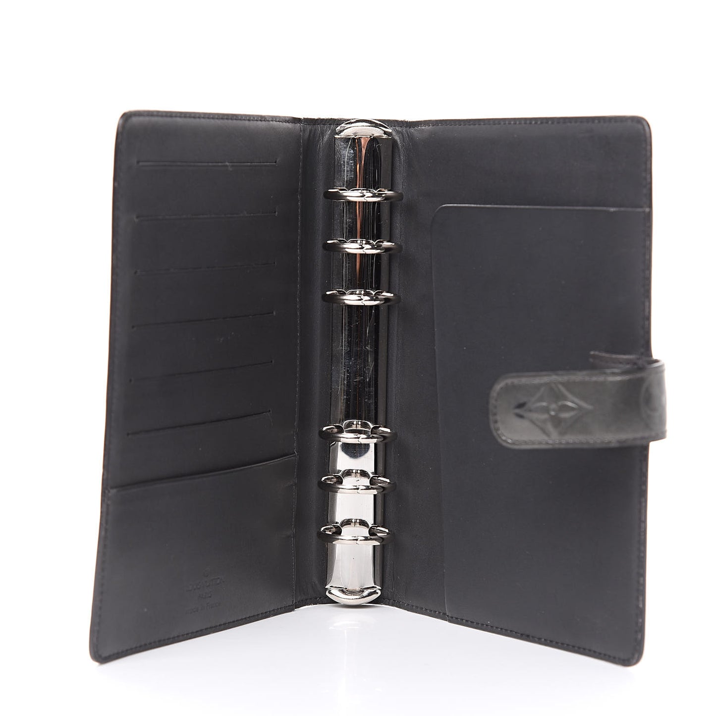 Mat Monogram Medium Ring Agenda Cover Black
