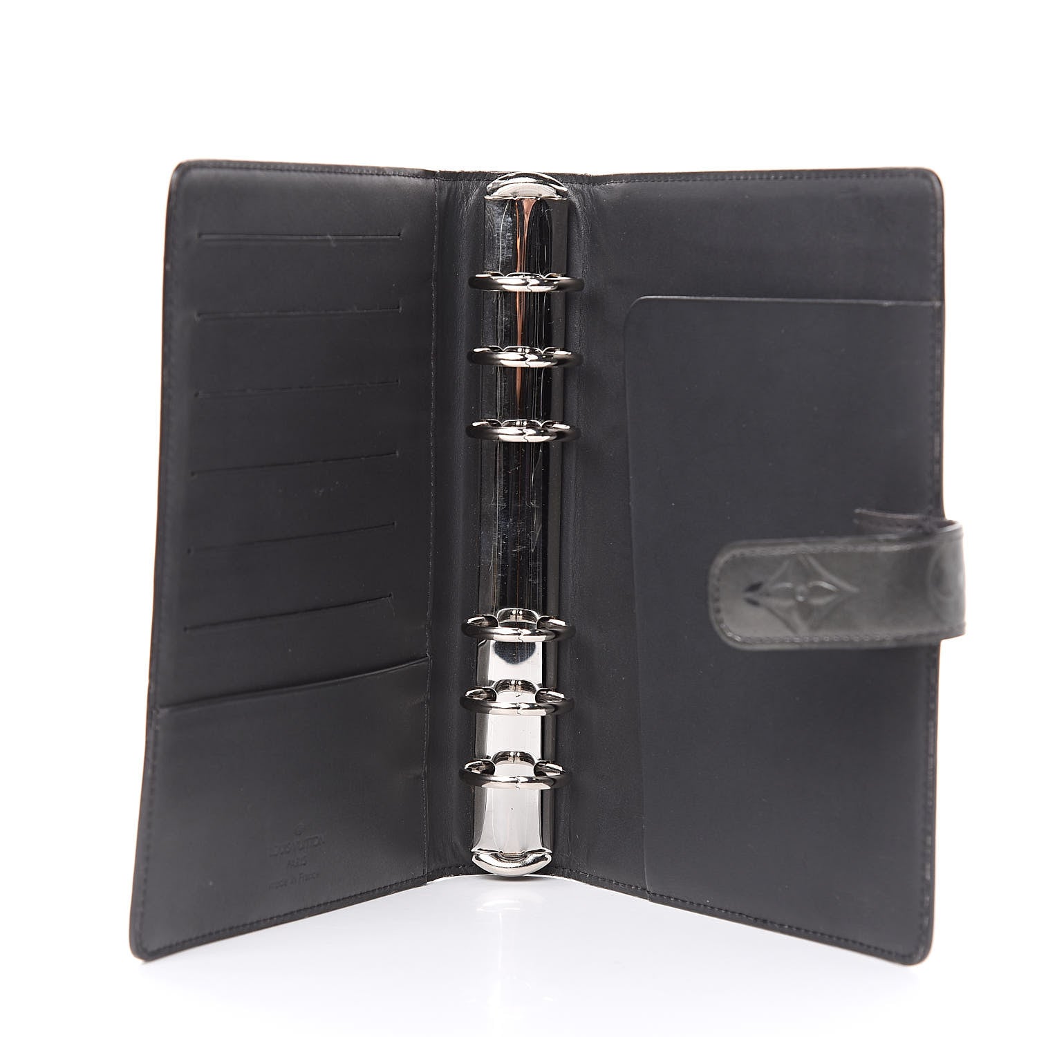 Louis Vuitton Mat Monogram Medium Ring Agenda Cover Black 5 of 11