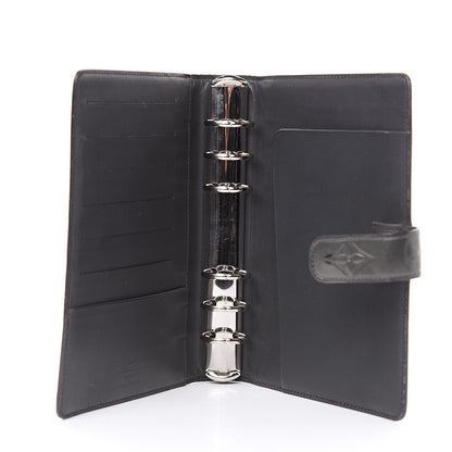 Louis Vuitton Mat Monogram Medium Ring Agenda Cover Black 5 of 11