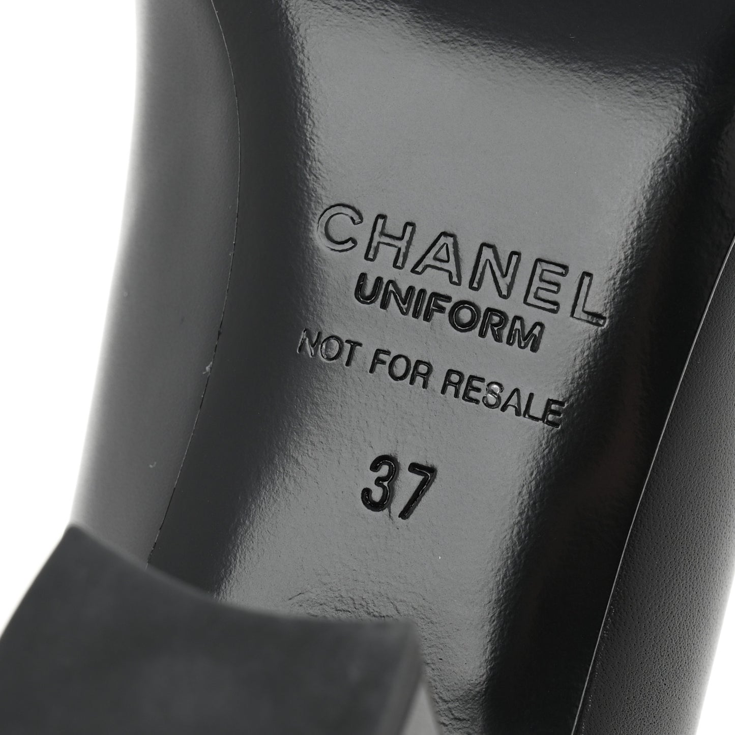 Lambskin Cap Toe CC Uniform Pumps 37 Black