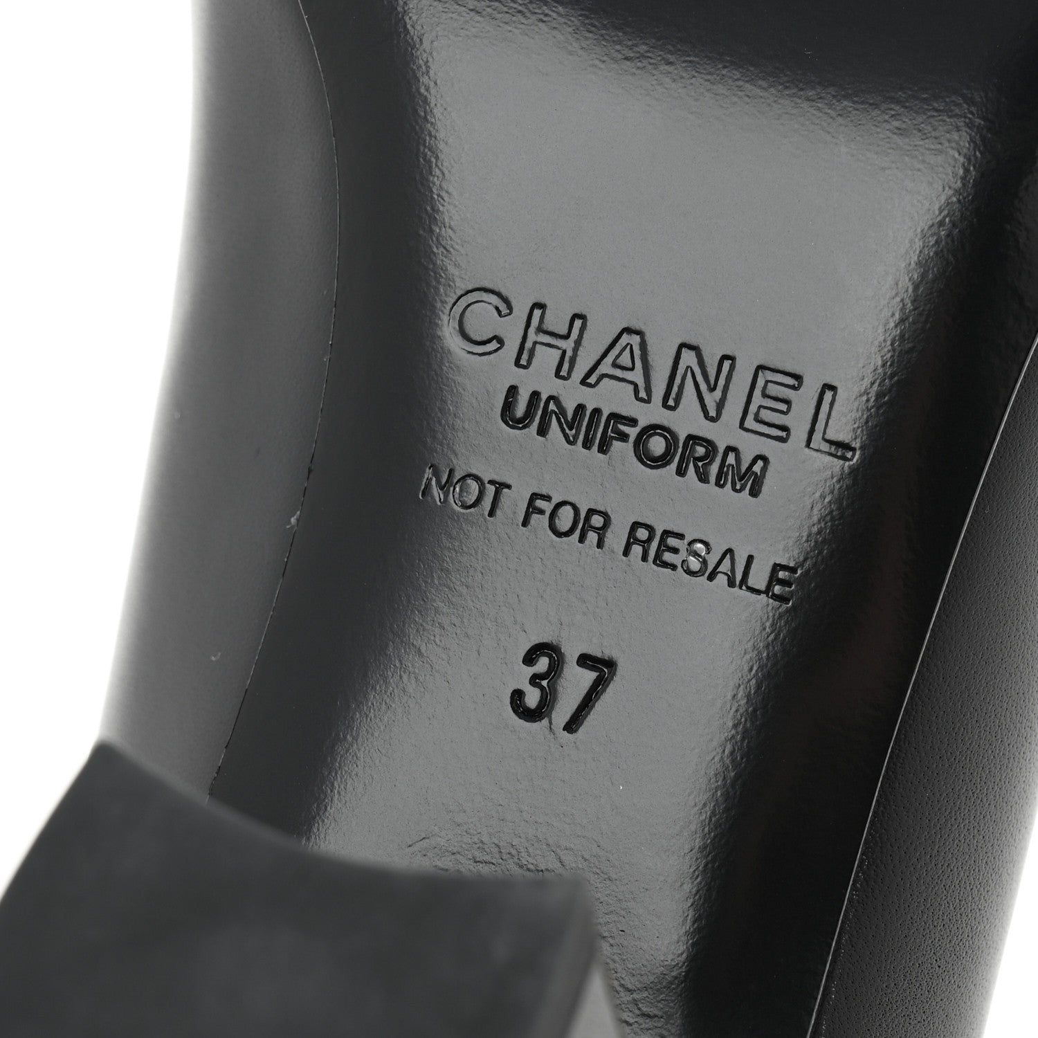 Chanel Lambskin Cap Toe CC Uniform Pumps 37 Black 7 of 11