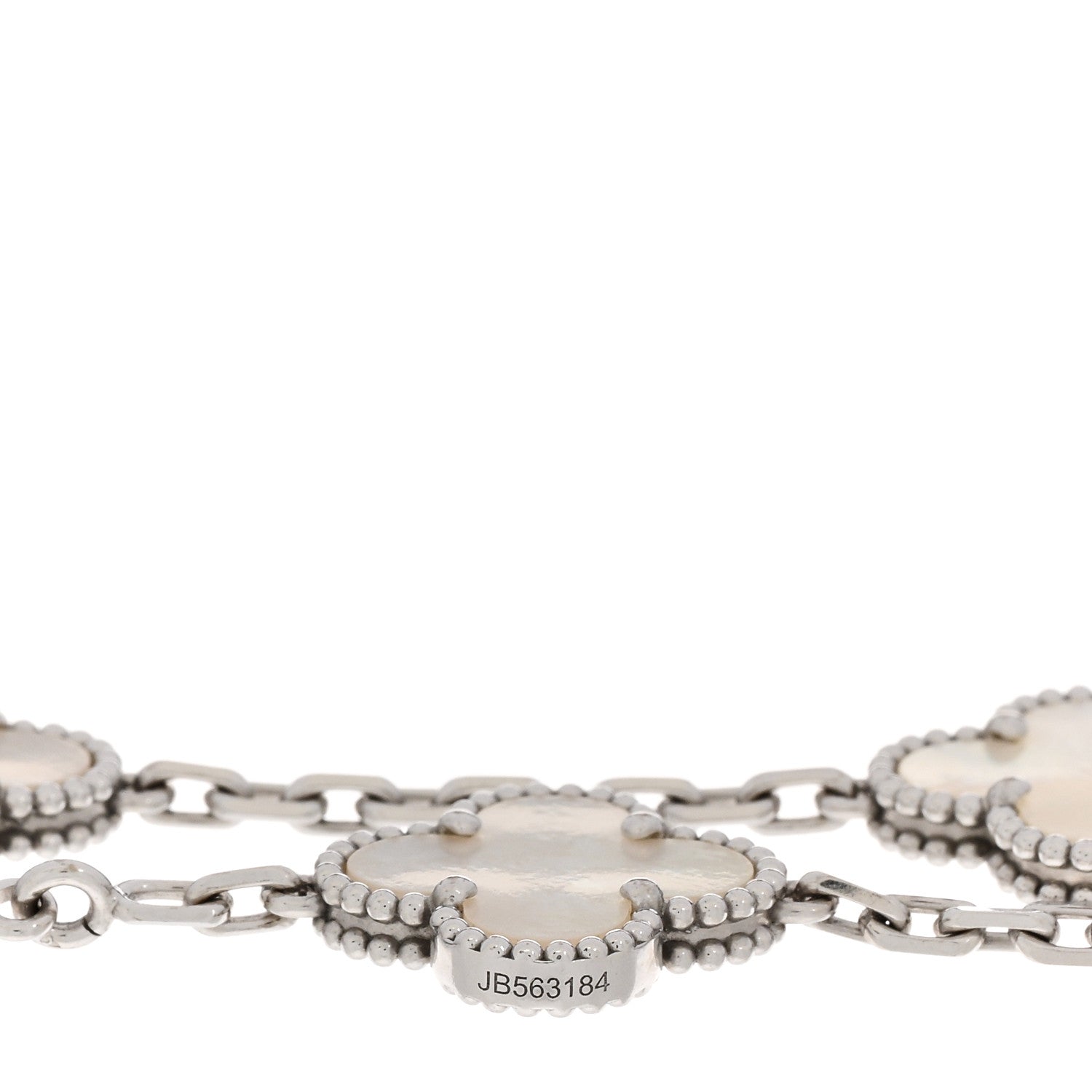 Van Cleef & Arpels 18K White Gold Mother of Pearl 5 Motifs Vintage Alhambra Bracelet 3 of 5