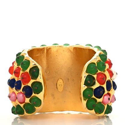 Chanel Metal Beaded Cuff Gold Multicolor 3 of 4