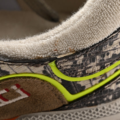 Gucci Suede Calfskin Tejus Printed Mens Ultrapace Sneakers 7.5 Natural Ardesia Neon Yellow 11 of 12