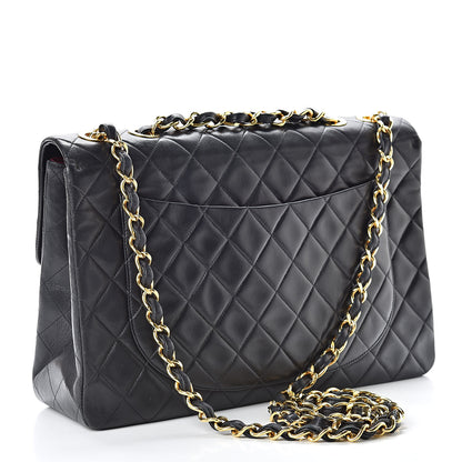 Chanel Lambskin Quilted XL Jumbo Single Flap Black 3 of 11