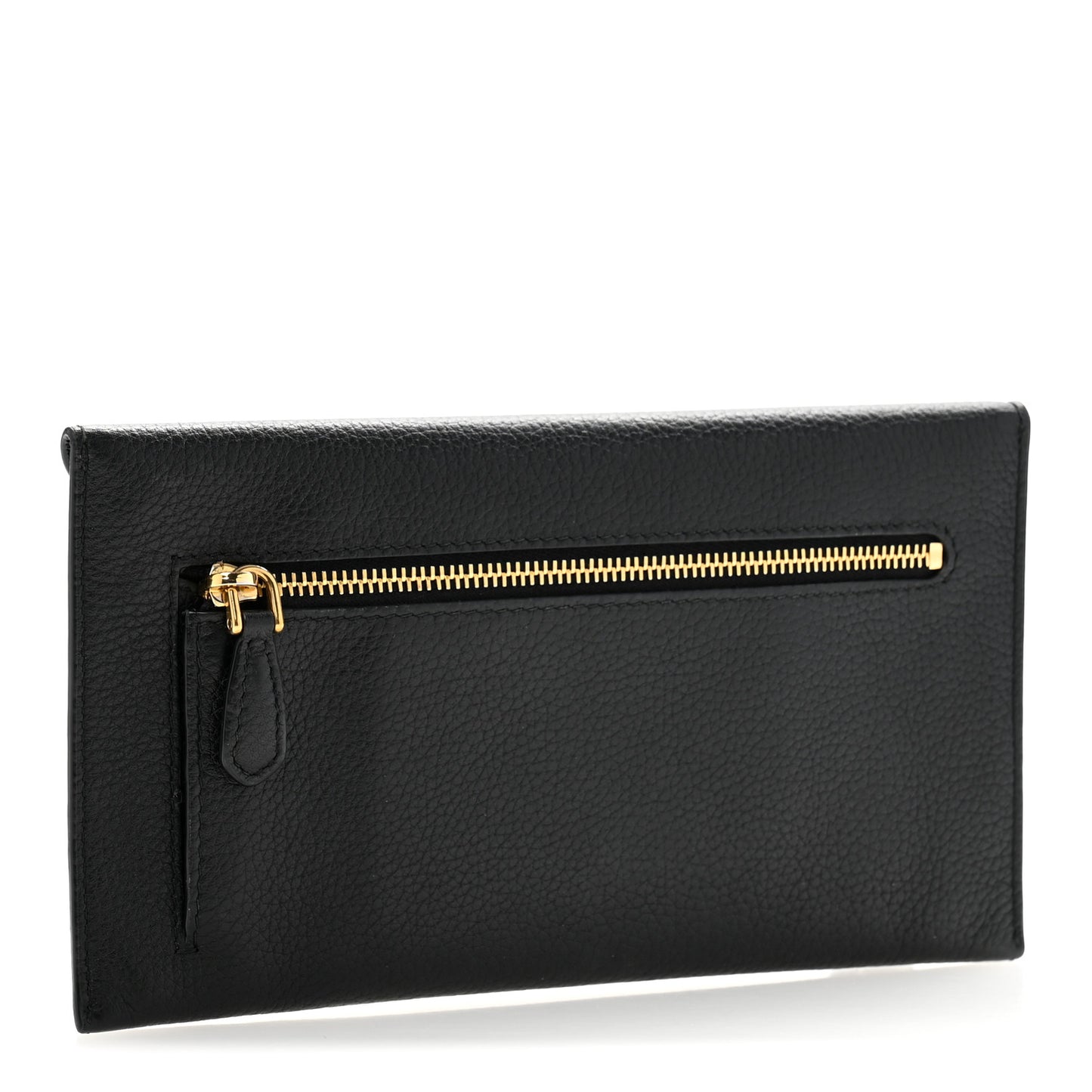 Vitello Grain Envelope Wallet Black