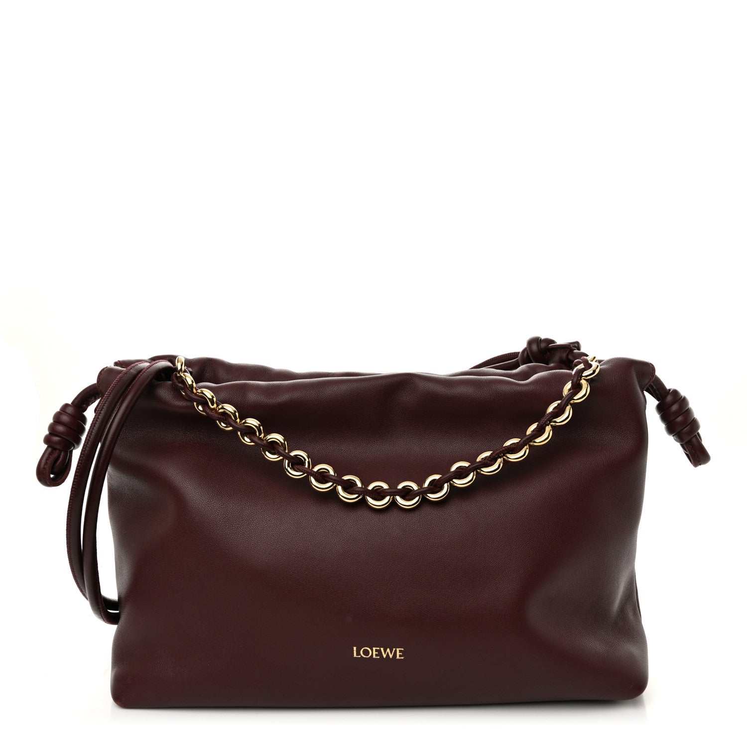 Loewe Mellow Nappa Medium Donut Chain Flamenco Knot Clutch Dark Burgundy 1 of 11