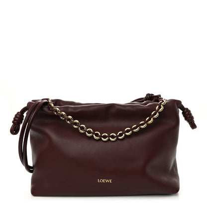Loewe Mellow Nappa Medium Donut Chain Flamenco Knot Clutch Dark Burgundy 1 of 11