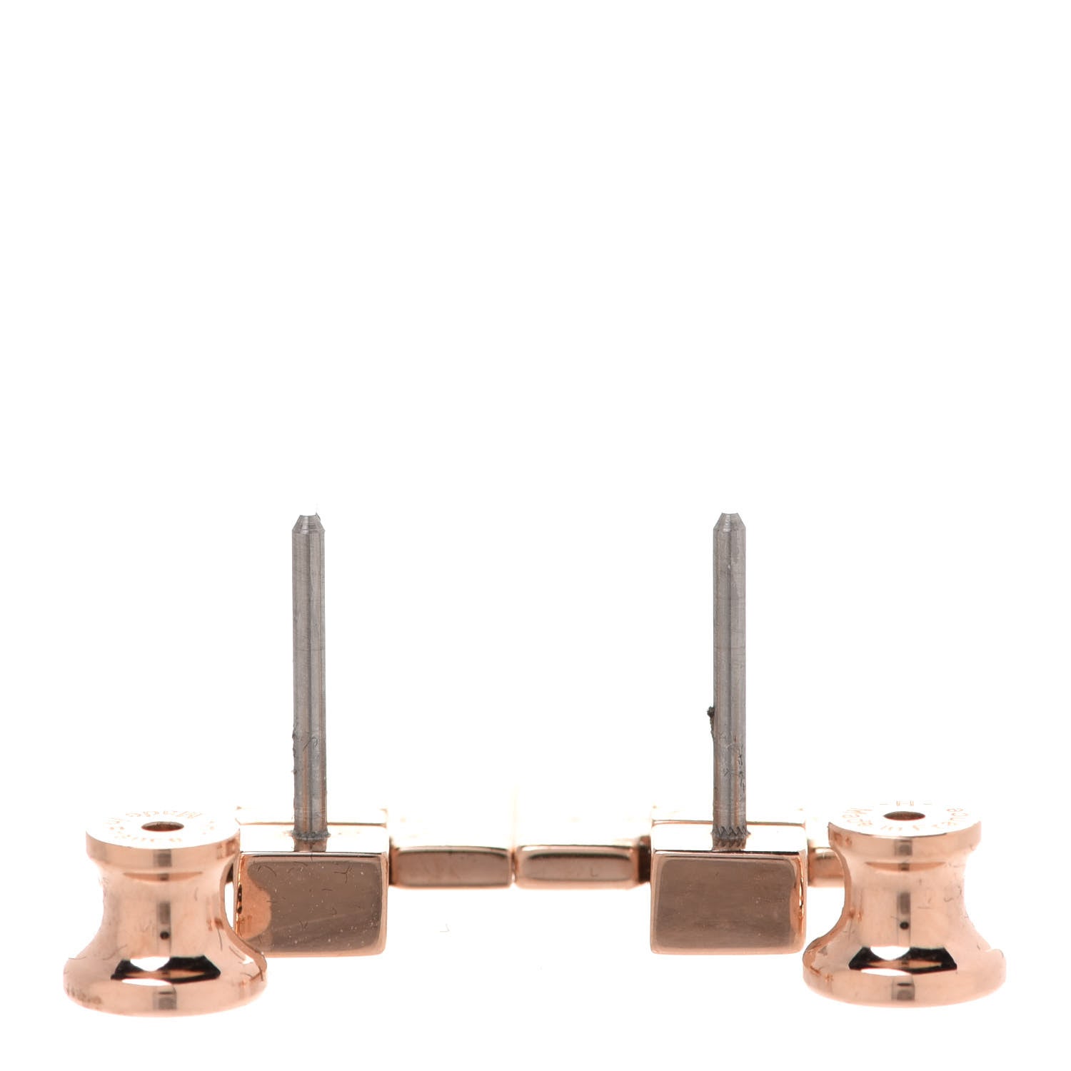 Hermes Rose Gold Lacquer Eileen Earrings Etoupe 3 of 6
