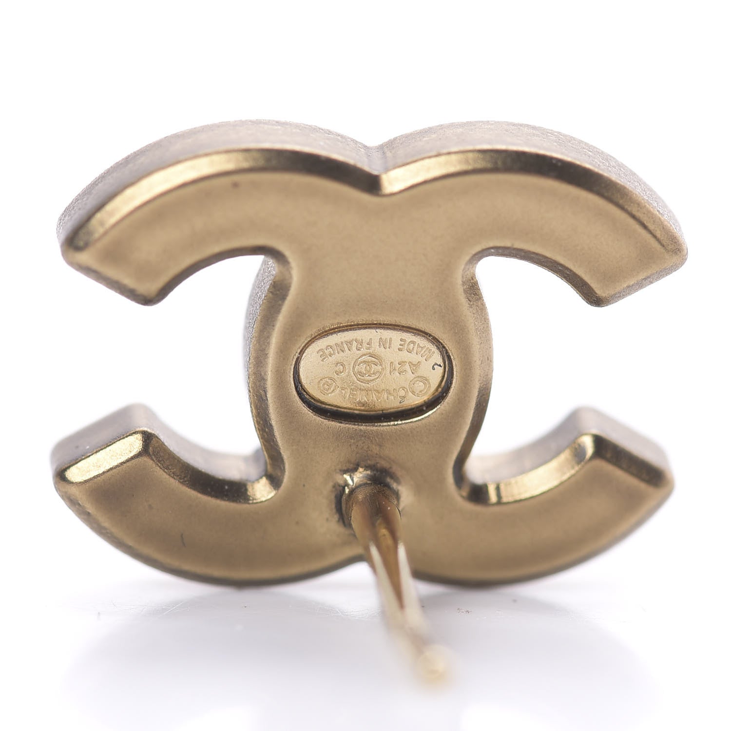 Chanel Crystal CC Earrings Gold 4 of 6