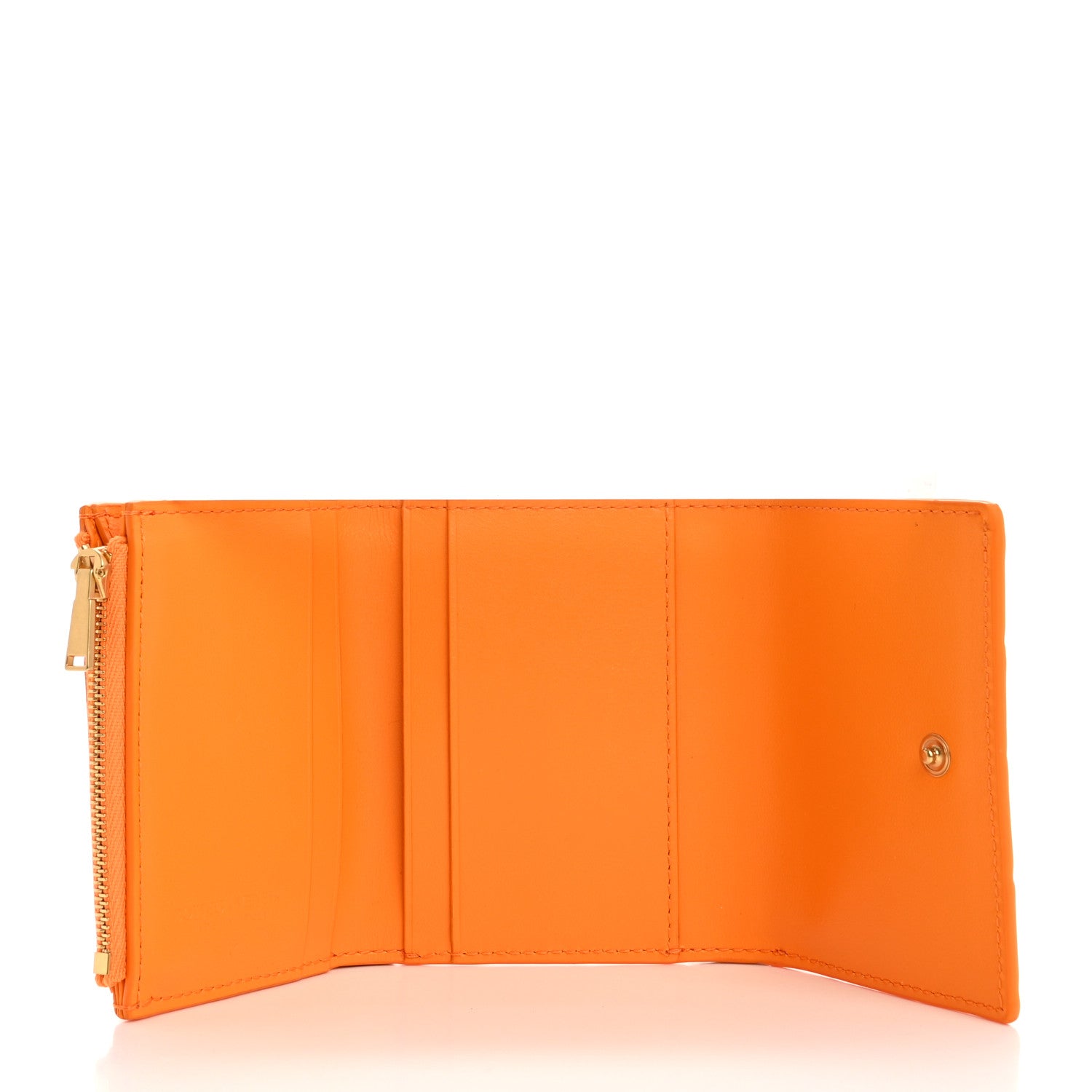 Bottega Veneta Nappa Intrecciato Trifold Wallet Tangerine Gold 5 of 9