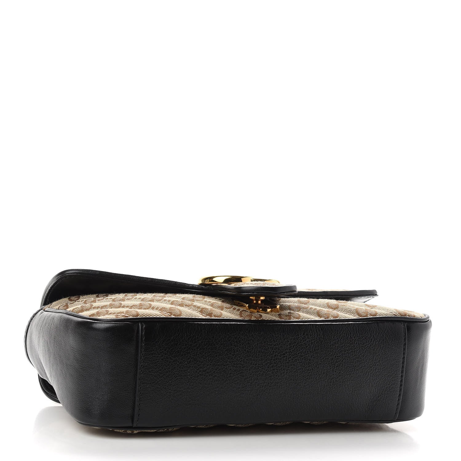 Gucci Monogram Matelasse Diagonal Small GG Marmont Shoulder Bag Beige Black 4 of 9