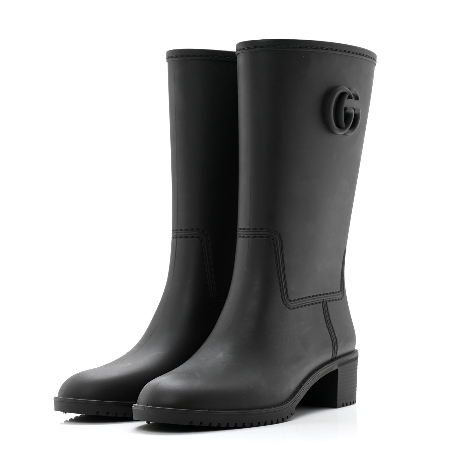 Rubber Double G Womens Rain Boots 39 Black